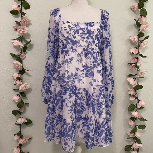 Floral Lucy Paris Long Sleeve Dress - Picture 1 of 9